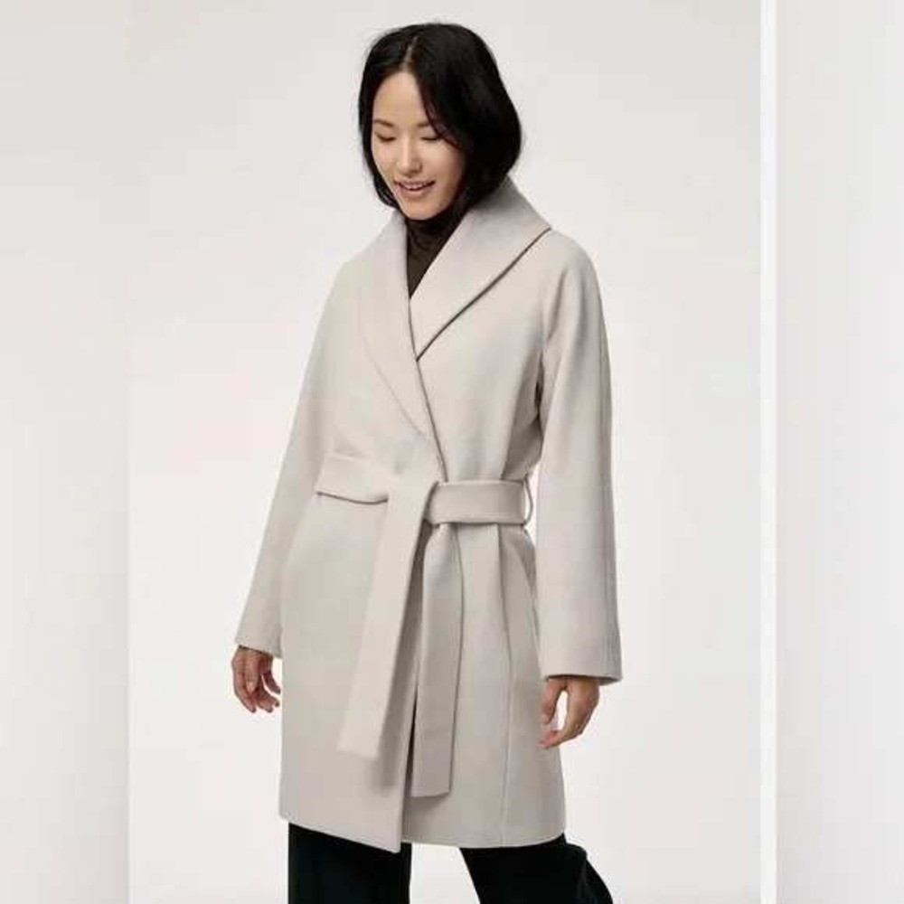 Aritzia Babaton Cream Wrap Coat